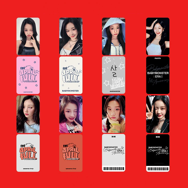 タレントカード AHYEON 1st APRIL FULL CARD 7/21Pcs/Set Kpop Babymonster 1st April Full Selfie Cards