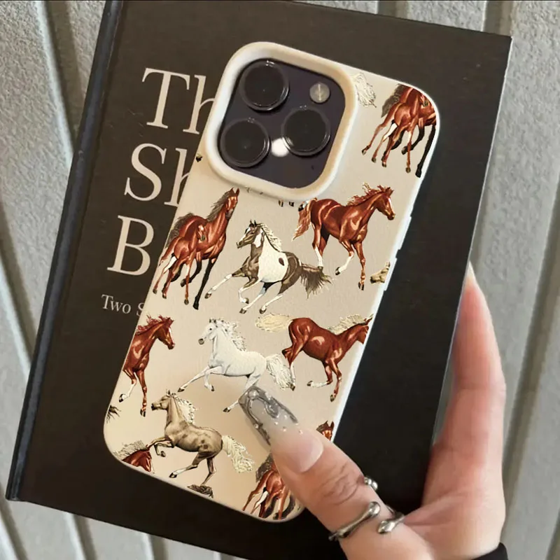 Herd of Horses Design Shockproof Soft Phone Case