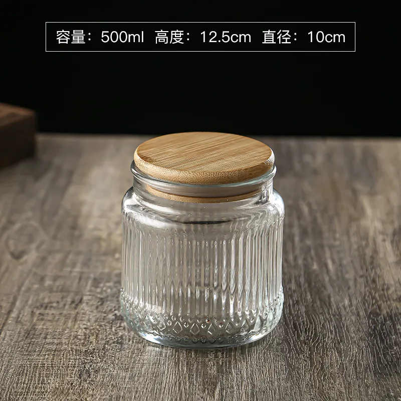 Glass Storage Jar, Candy Jars With Lids, Food Storage Container With  Airtight Wooden Lid, Portable Transparent Food Canisters For Tea, Coffee  Bean, Sugar, Candy, Cookie, Spice, Home Kitchen Supplies - Temu