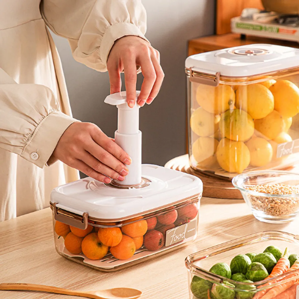 Food Vacuum Storage Box Fresh Keeping Sealed Canister Large Capacity Organizer Dispenser for Kitchen