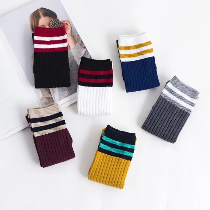Kids Boys Toddlers Girls Socks Knee High Long Soft Cotton Baby Socks Stripped Children School Clothes 4-9 Years