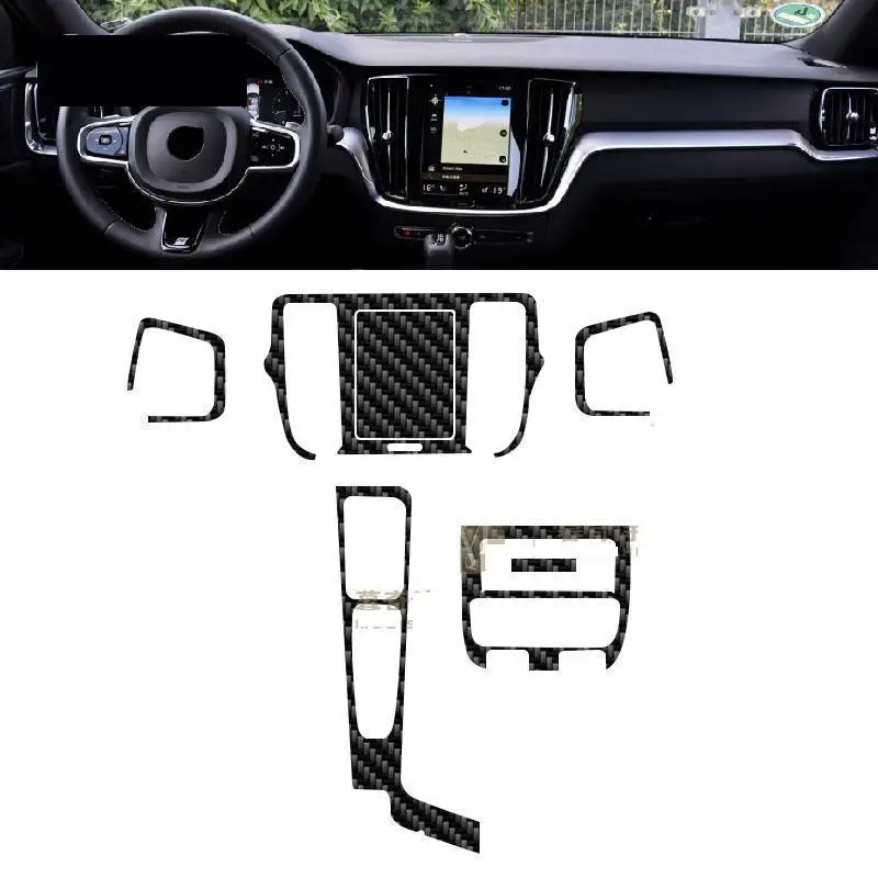 

For Volvo S60 V60 2020-2023 Car interior carbon fibre Film 5D PET Center console Anti scratch resist film Accessories refit PPF