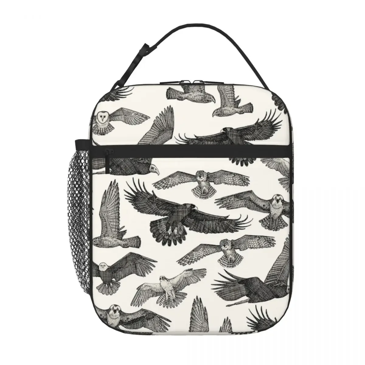 Birds Of Prey Black Lunch Tote Cooler Bags Lunch Box Bag Borse Da Pranzo Da Donna