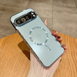 Premium Vacuum Coated Anti - Slip Protective Case with Magnetic Wireless Charging Compatibility for Google Pixel 9Pro (Light blue)