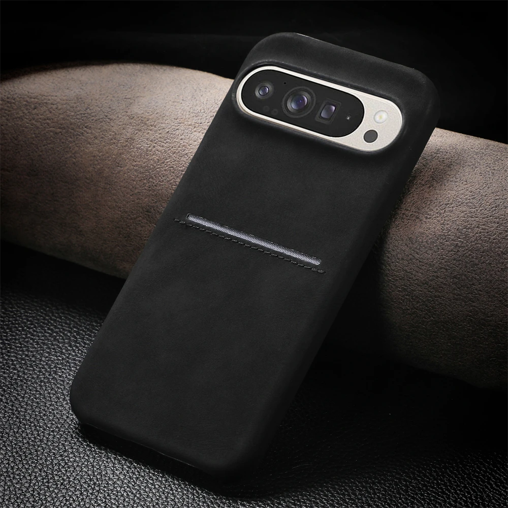 جراب محفظة من جلد الغنم الفاخر لجوجل بيكسل 9 برو إ...