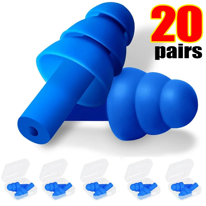 

1-20Pairs Soft Reusable Silicone Ear Plugs for Swimming Sleeping Concerts Individually Wrapped Waterproof Ear Protection Earplug