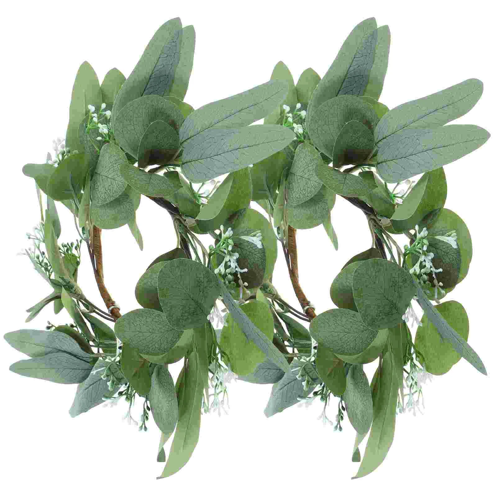 

2 Pcs Simulated Garland Ring Eucalyptus Elegant Decor Wreath Artifical Flowers Rings Pe (plastic)