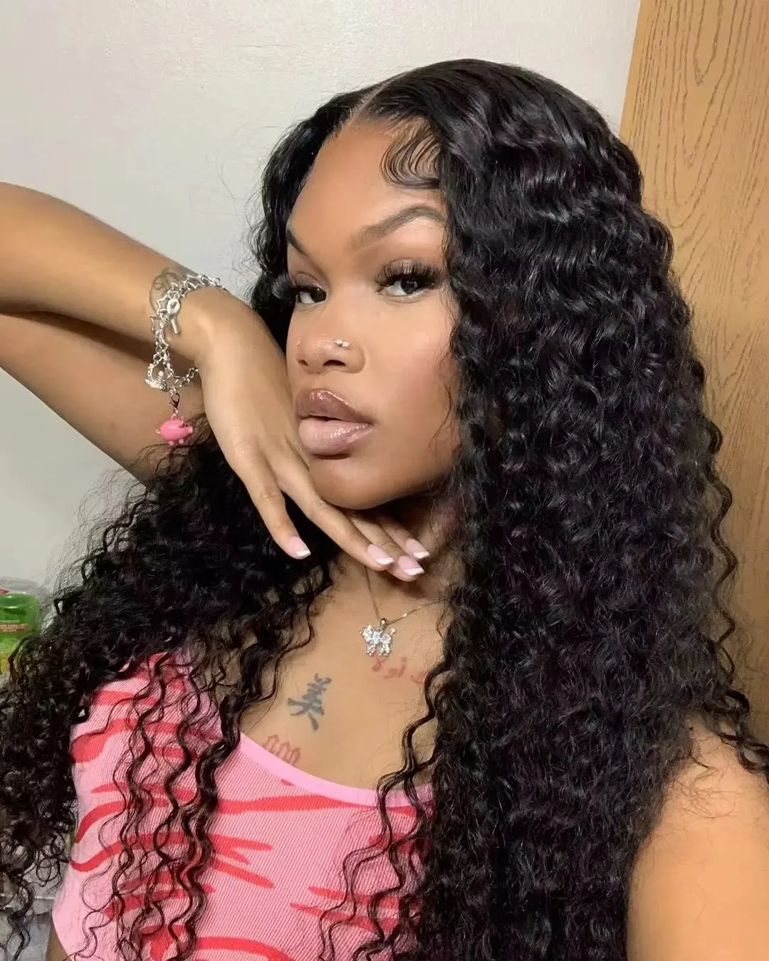 [30inch =$179] Lolly 30 32 Inch Body Wave 13x6 HD Lace Front Wigs Burmese Curly Deep Wave Human Hair Frontal Wigs Pre Plucked Pre Bleached Knots Glueless Human Hair Lace Wigs Flash Sale