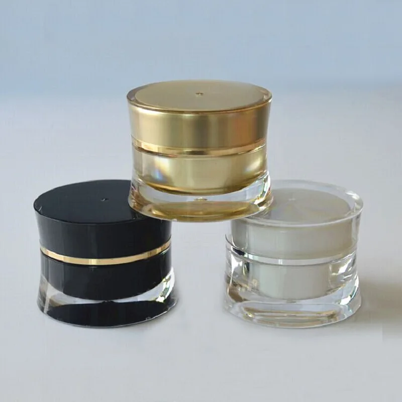 

10g gold silver acrylic jar sample test eye essence cream gel moisturizer art nail skin care cosmetic packing