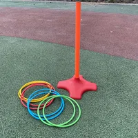 4 Poles 32 Throwing Hoops Game Hoops Outdoor Parent-Child Interactive Hoops Play Sets 2