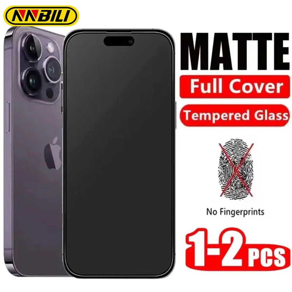 1-2Pcs Matte Tempered Glass Screen Protector For iPhone 16 15 14 12 11 13 Pro Max 16E Anti Fall And Anti Scratch Frosted