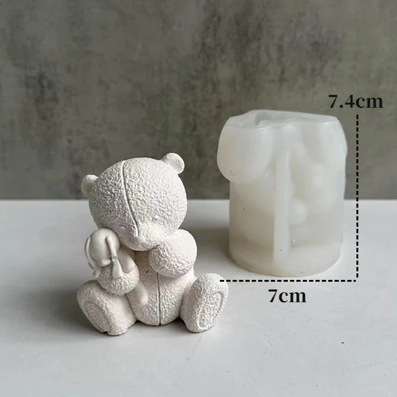 Moule à Bougie En Silicone 3D Ours Câlin, Jouet, Bricolage, Ours De Dessin Animé, Savon, Plâtre, Résine, Outil De Fabrication, Glaçon Au Chocolat Fait à La Main, Fournitures De Cuisson  15