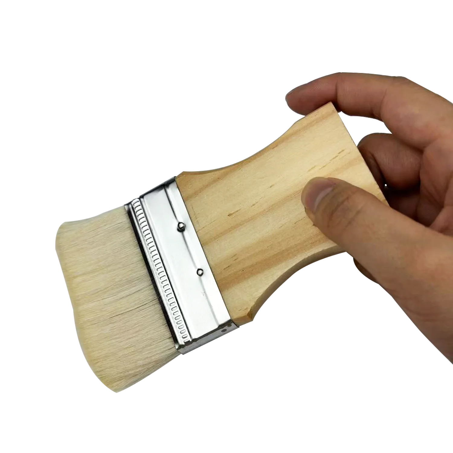 고품질 양모 평붓 3개 세트, 유화 및 아크릴 페인팅용, 천연 나무 손잡이와 금속 페룰 포함