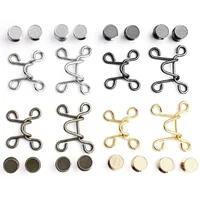 1/2/4/8Set Waist Tightener Buckle Adjustable Nail-free Jeans Button Pin Pants Snap Fastener Detachable Clothing Pant Sewing Tool 1
