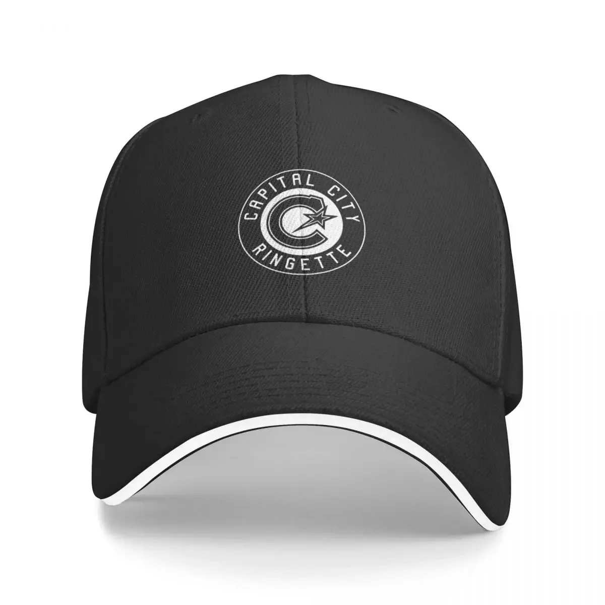 

Capital City Ringette Logo - Black and White Baseball Cap custom Hat Wild Ball Hat Women Caps Men's