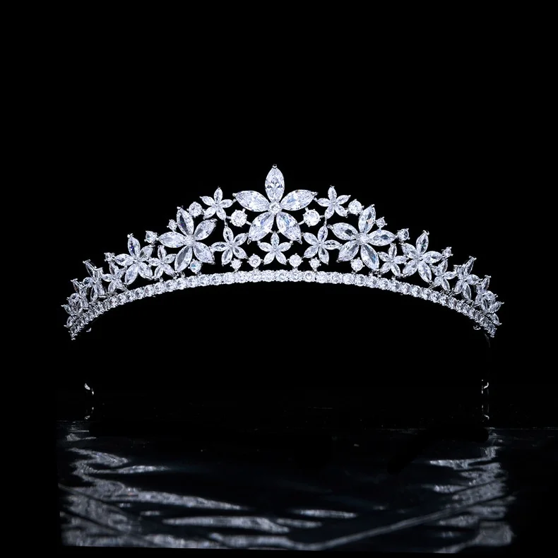 

New Princess Hair Accessories High-End Handmade Copper Zircon Wedding Crown Bridal Wedding Headdress Wedding Accessories
