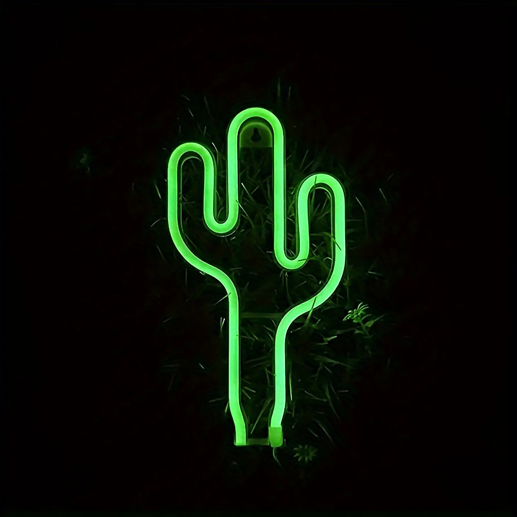 Cactus Neon Light Green tropical cactus neon light USB or battery powered home office room and summer holiday party atmosphere decoration light