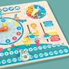 1 Set Kids Montessori Learning Table Clock Easy to Read for Playrooms Teaching Clock Seasons, Months, Days of Week 6