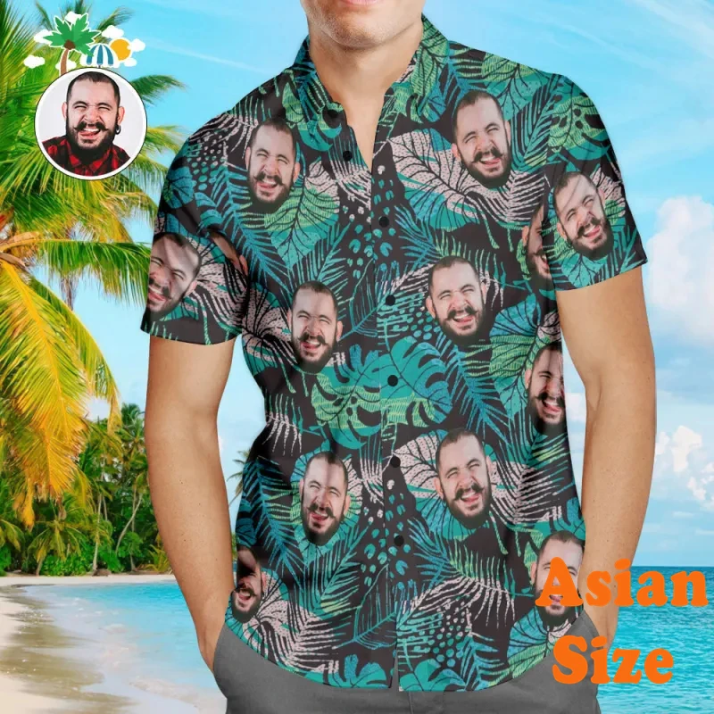 Personality Photo Hawaiian Shirts Men Women Street Personality 3D Print Shirts Lapel Short Sleeve Pineapple Plant Top