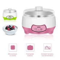 Yogurt Maker Mini Automatic Yogurt Machine Household DIY Yogurt Tools Kitchen Appliances Stainless Steel Tank Pink 220V 1