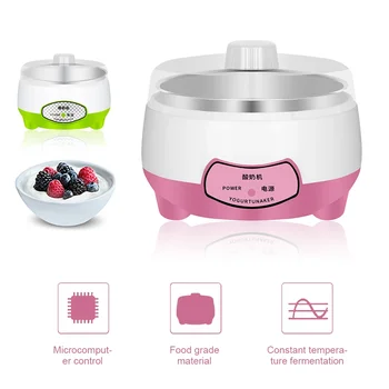 Yogurtiera Mini Macchina Automatica per Yogurt Utensili per Yogurt Fai da Te per Uso Domestico Elettrodomestici da Cucina Serbatoio in Acciaio Inossidabile Rosa 220V 1