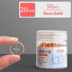 Versatile Metal Binder Ring and Hole Punch Set (20mm 50pcs rose gold)