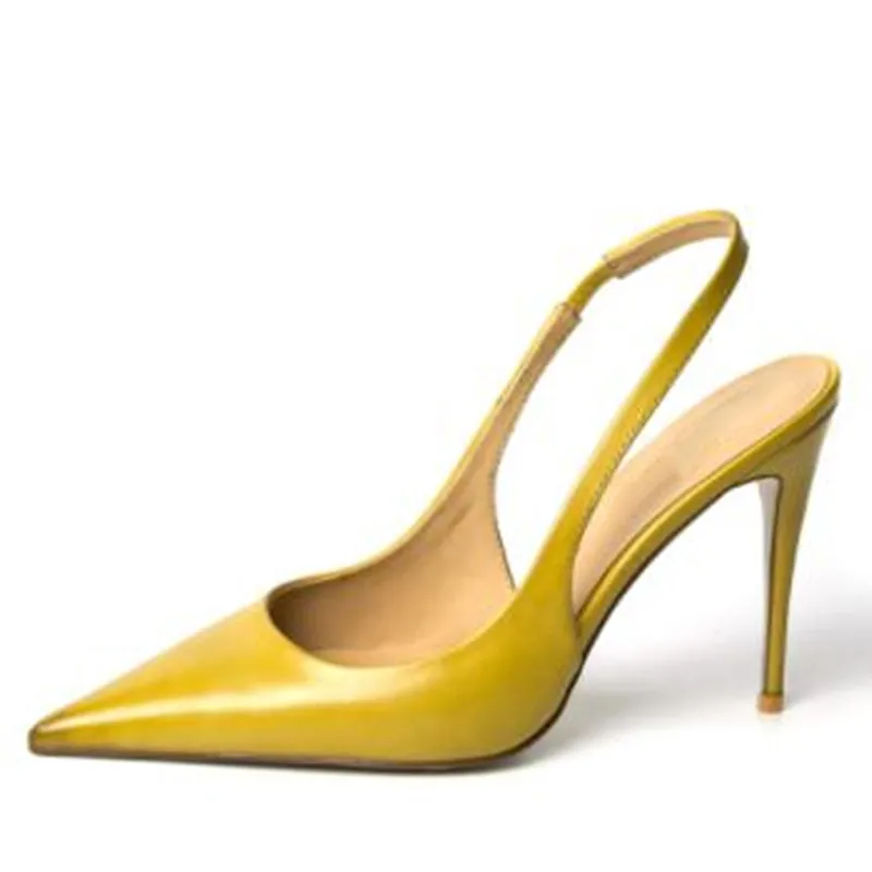 

Elegant women's shoes. About 11cm high heels. Fashion show banquet shoes. Open heels, summer shoes. Pointed toe pumps.