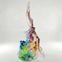 Luxury Colored Glaze Splendid Prospect Gift Home Decorative Eagle Fly Pen Holder Brush Ornament Crystal Pot Nice Animal Figurine 2