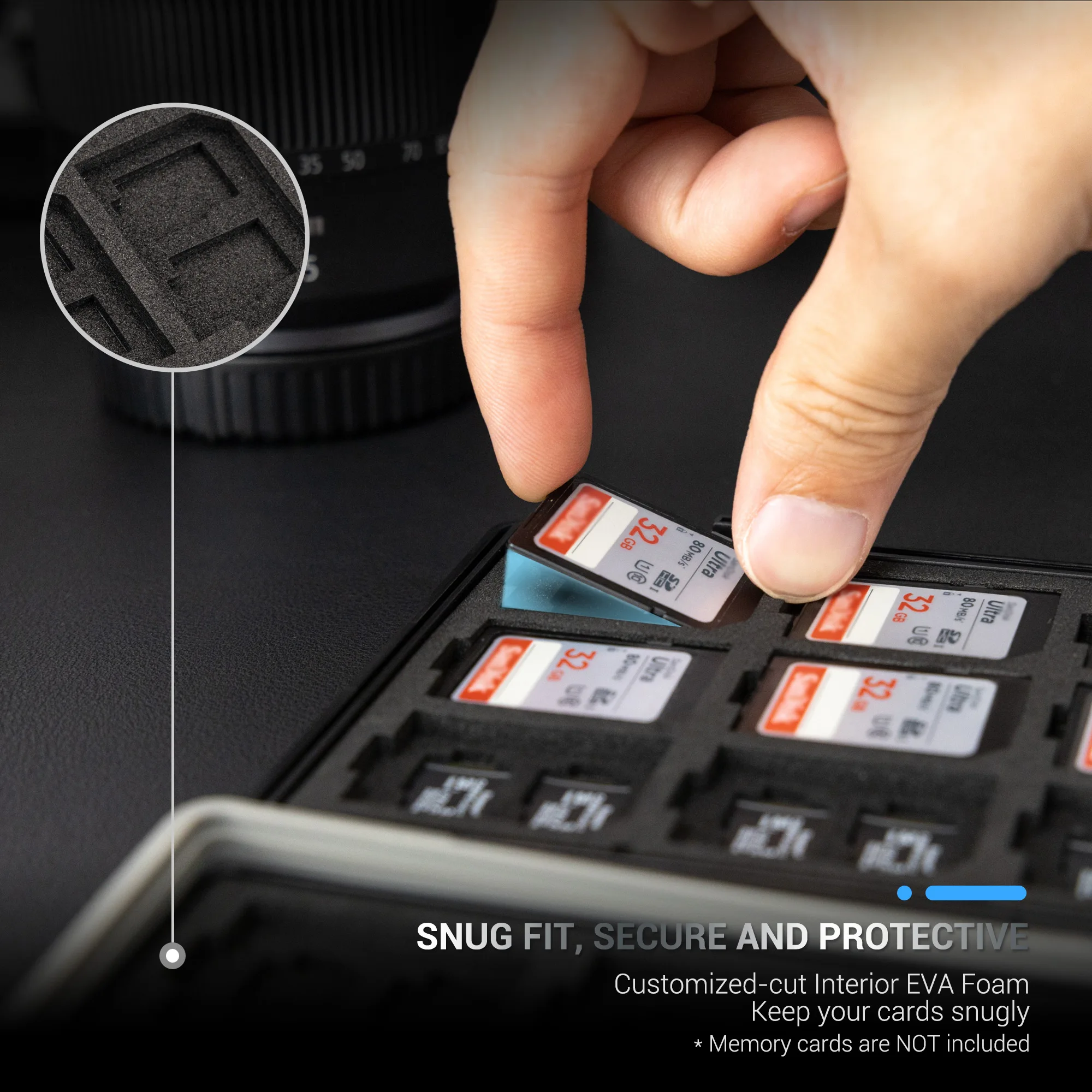 Jjc-titular do Cartão de Memória Impermeável Case Microsd sd Caixa de Armazenamento Anti-estático 18 Cartões sd 36 tf e Micro sd Cards 54 Slots - Imagem 2