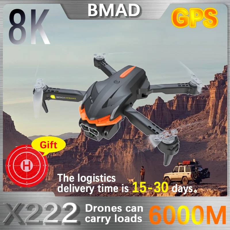 

BMAD New X222 RC Drone Original 5G Professional 8K HD Aerial Photography Dual-Camera Omnidirectional Obstacle Avoidance Toy Gift