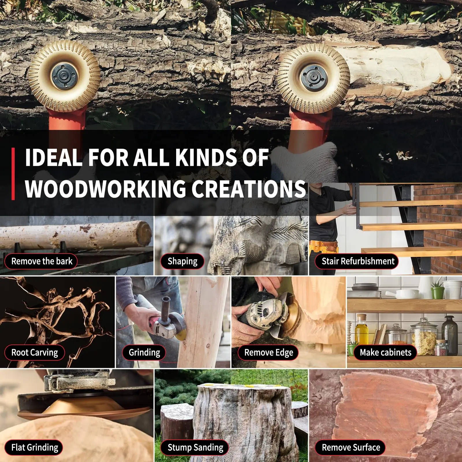 Disk za rezbarenje drva fotografiran na neutralnoj pozadini