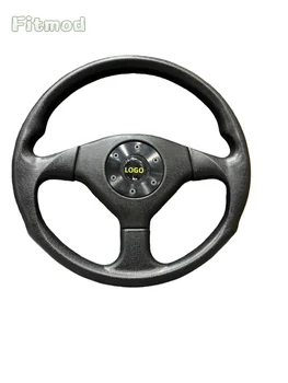 360mm 14-inch black PU steering wheel for modification, universal steering wheel, racing steering wheel, universal smooth sports 1