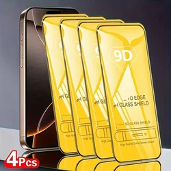 Ultra Clear Tempered Glass Screen Protector - 4 Pack, Scratch Resistant - High Definition