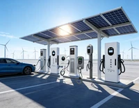 Station de recharge rapide DC personnalisable 40kW-240kW, chargeur double pistolet pour voitures électriques, option 60kW pour usage commercial 1