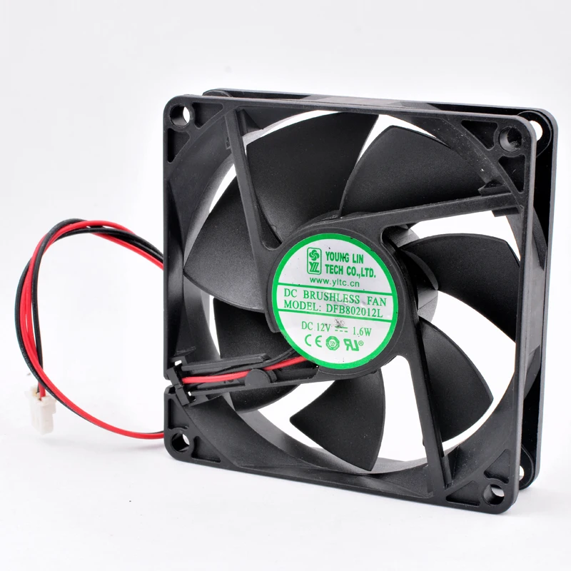 DFB802012L 8cm 80mm fan 80x80x20mm DC12V 1.6W 2 ball bearings are used for the cooling fan of the chassis power charger