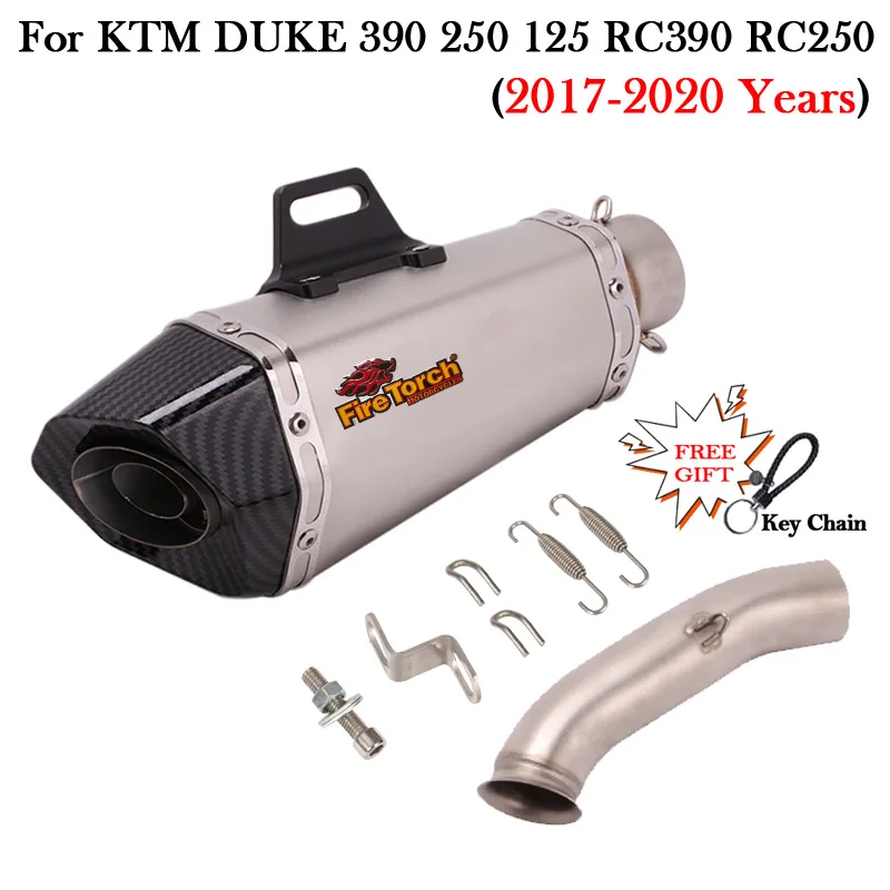 Slip on For KTM DUKE 390 250 125 RC390 RC250 2017 - 2020 Motorcycle Exhaust Modify Muffler Escape Moto Silencer Middle Link Pipe - Image 4