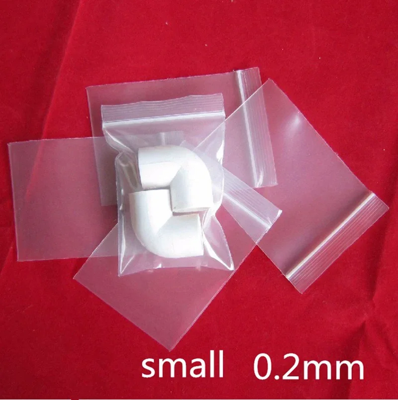0.2mm PE Clear Self Sealing Zip Lock bags Plastic Packaging Pouches White Transparent zipper reclosable Thick package bags 2
