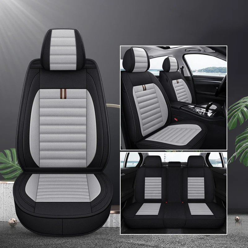 

Car Seat Covers Full Set Universal For Nissan Qashqai J11 Kicks Versa Juke Navara March Tiida X Trail Flax Auto Accessories