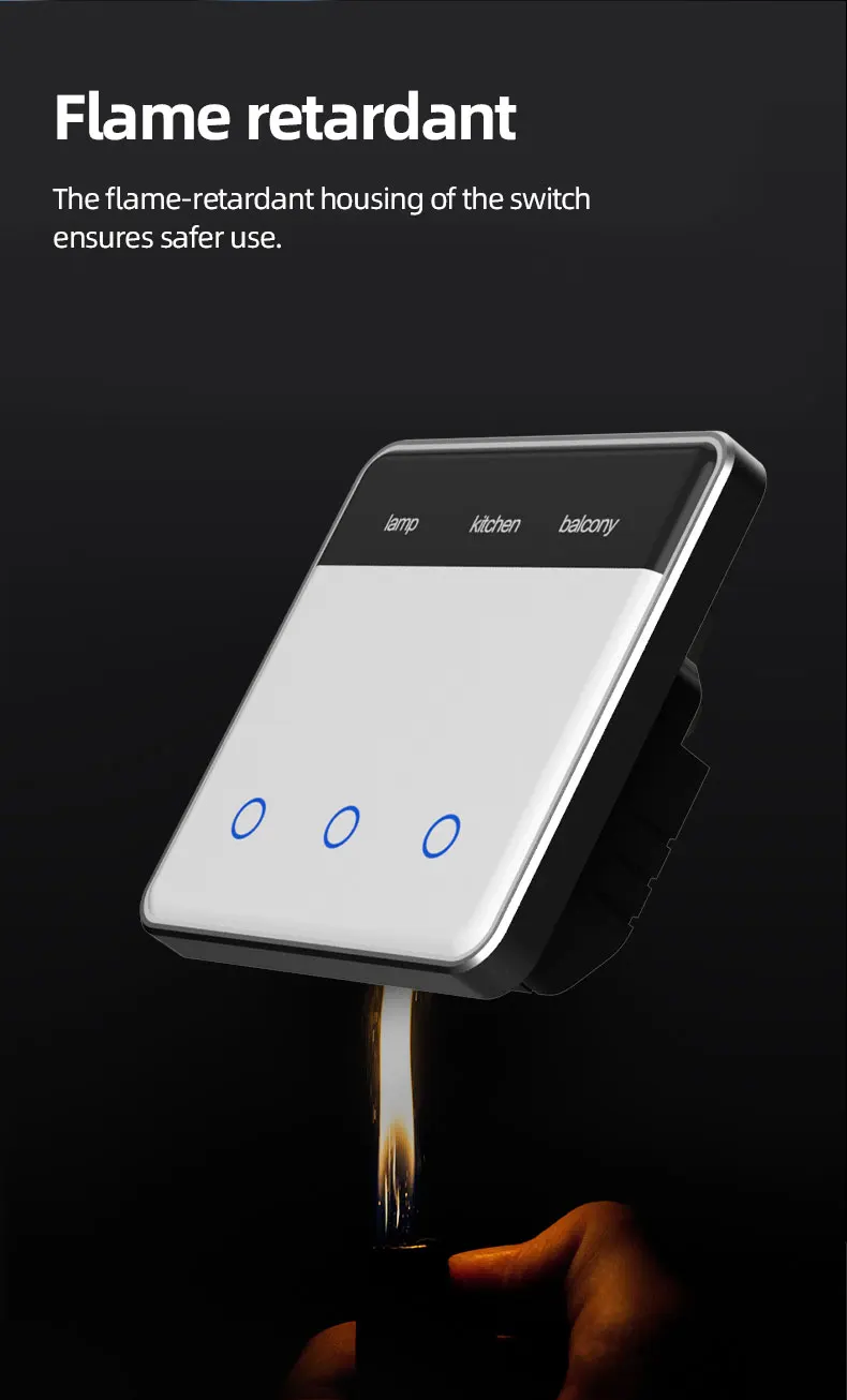 Zigbee DIY Name Switch with Display Screen Touch Panel EU Light Switch Works wit