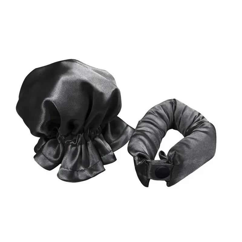 Silk Heatless Curling Rod Headband with Cap - Soft Sleep-In Hair Styling Tool