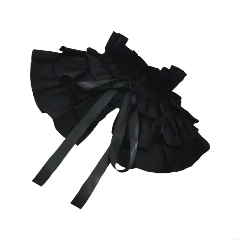 Eleganter französischer Stil abnehmbarer Spitzenkragen mit geschichteter Rüsche für Frauen tägliches Outfit und Anlass y08e – Detail 4