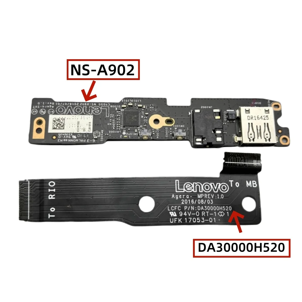 Original for Lenovo Yoga 910 Pro YOGA 910-13IKB Laptop USB Audio Board With Cable CYG50 NS-A902 DA30000H530 DA30000H520