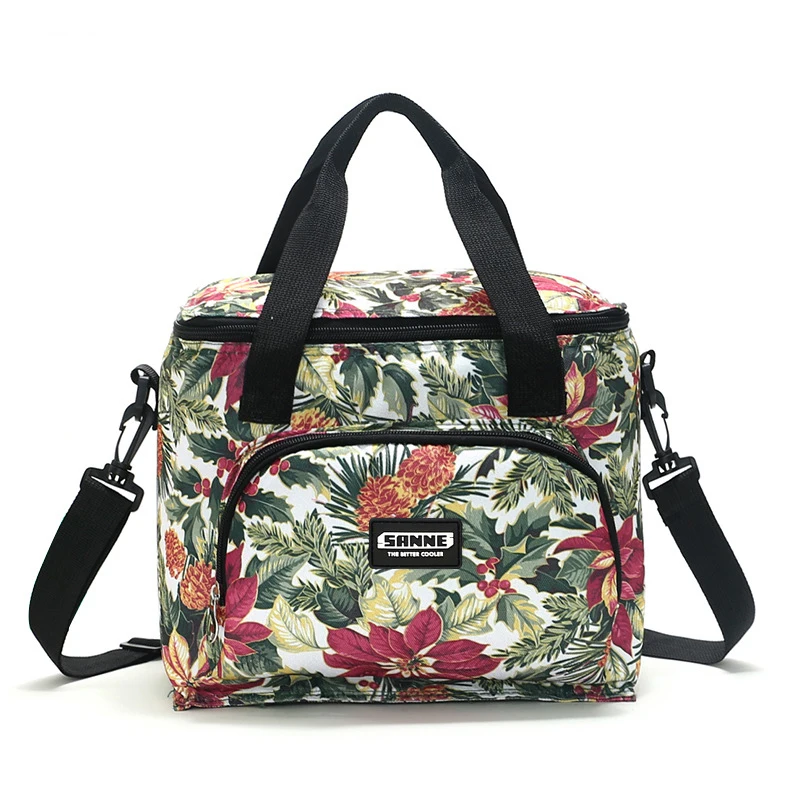 Oxford Double Layer Cooler Lunch Bag Printed Insulated Thermal Food Picnic Handbag