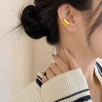 Boucles d'oreilles tendance rétro pour femme, sans perçage, en forme de C large, style manchette, cadeau pour fille, bijoux simples pour le quotidien 5
