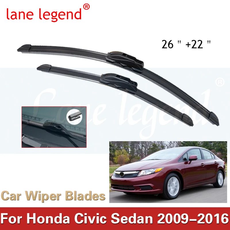 Für Honda Civic Limousine 2009 2010 2011 2012 2013 2014 2015 2016 Frontwischerblätter Bürsten Cutter Zubehör U J Haken – Detail 3