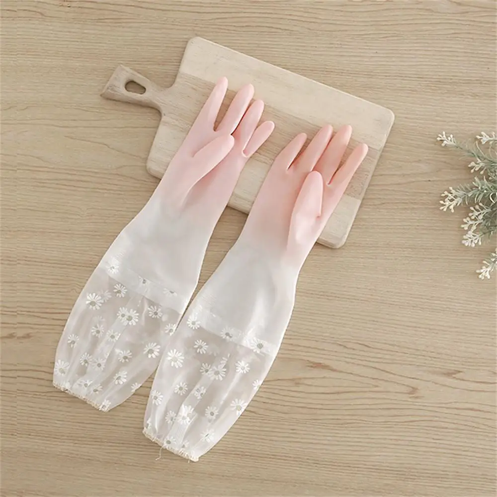 Winter Waterproof Rubber Latex Velvet Gloves Household Kitchen Durable Cleaning and Washing Clothes Gloves 2