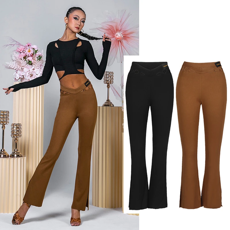 New Modern Dance Pants Women'S High Waist Flared National Standard