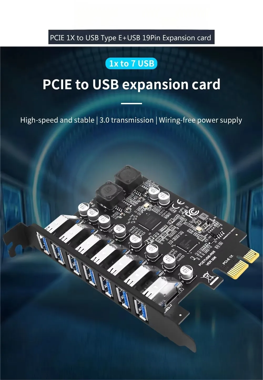 USB Adapter 7-Port Expansion for Desktop