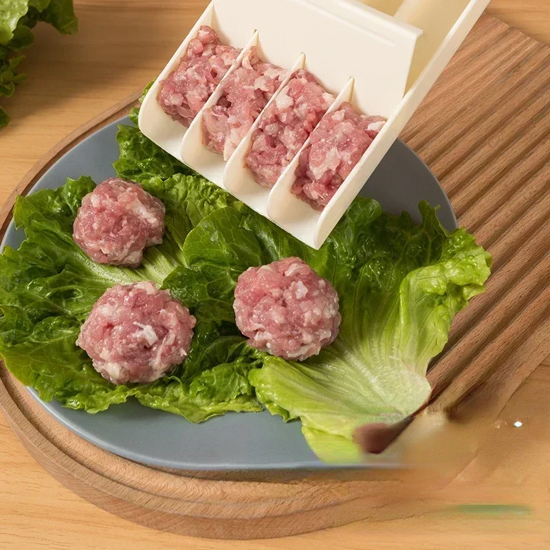 Rice-meat Dumplings Maker Creative Kitchen Meatball Making Tools Quadruple Rice-meat Dumplings Making Set Meat Making Ball Mold