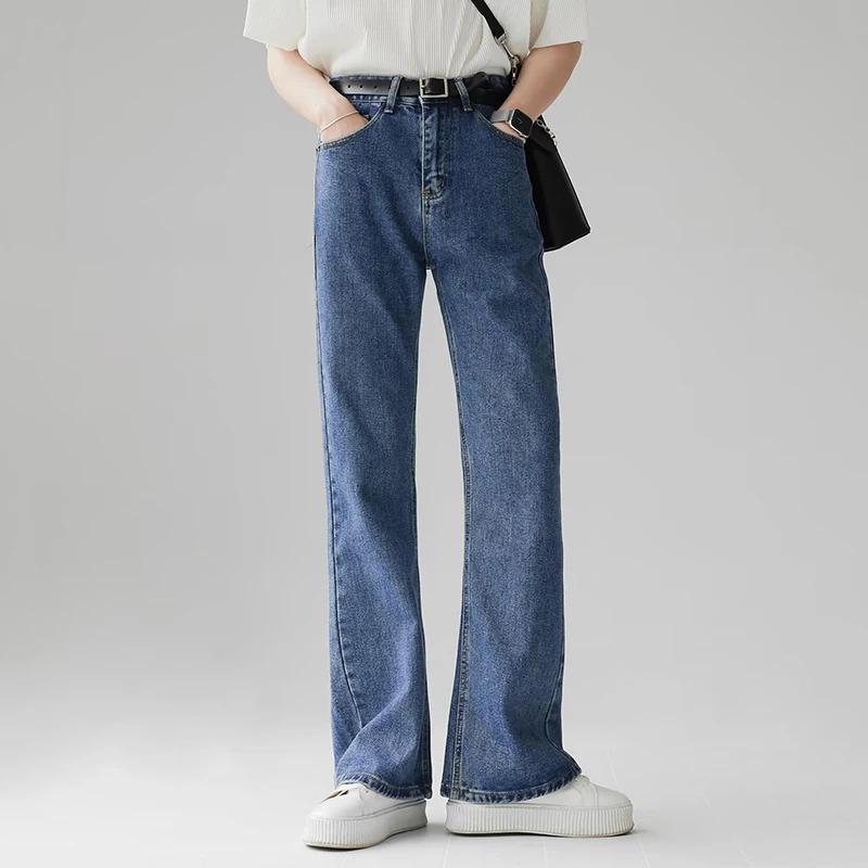 Men Comfortable Baggy Commute Jeans Male Fashion Casual Bell Bottom Denim Pants Korean Simple Vintage Straight Denim Trousers 6